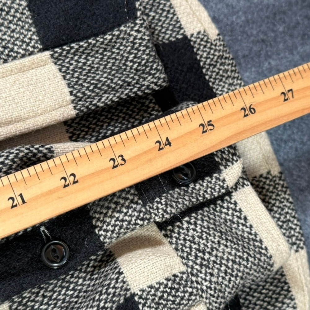 VTG RRL Ralph Lauren Mens XL Wool Buffalo Plaid Work Shirt Black Cream USA NWT - Picture 11 of 12